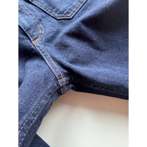 ZARA Patch Pocket Marine Dark Indigo High Rise Wide Leg Jeans, Size 2/24 - Picture 5 of 15